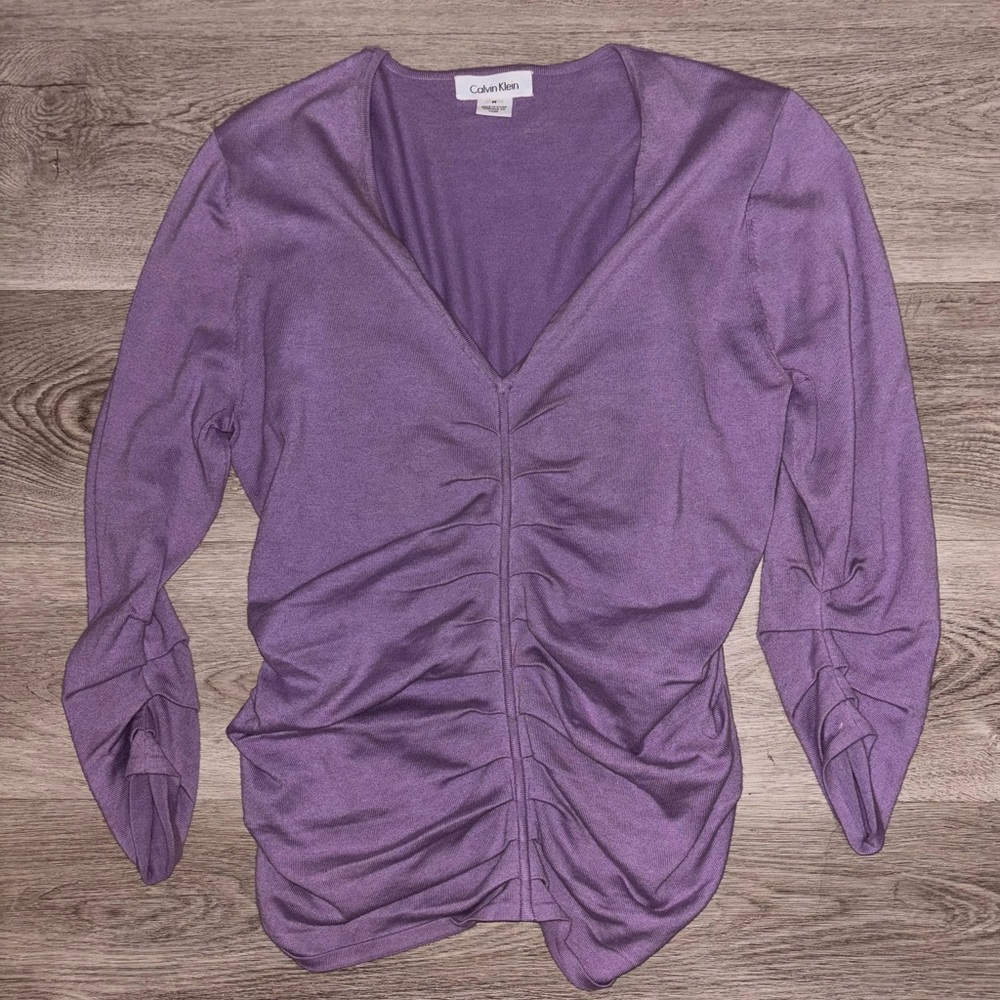 Calvin Klein Ruched Knit Top